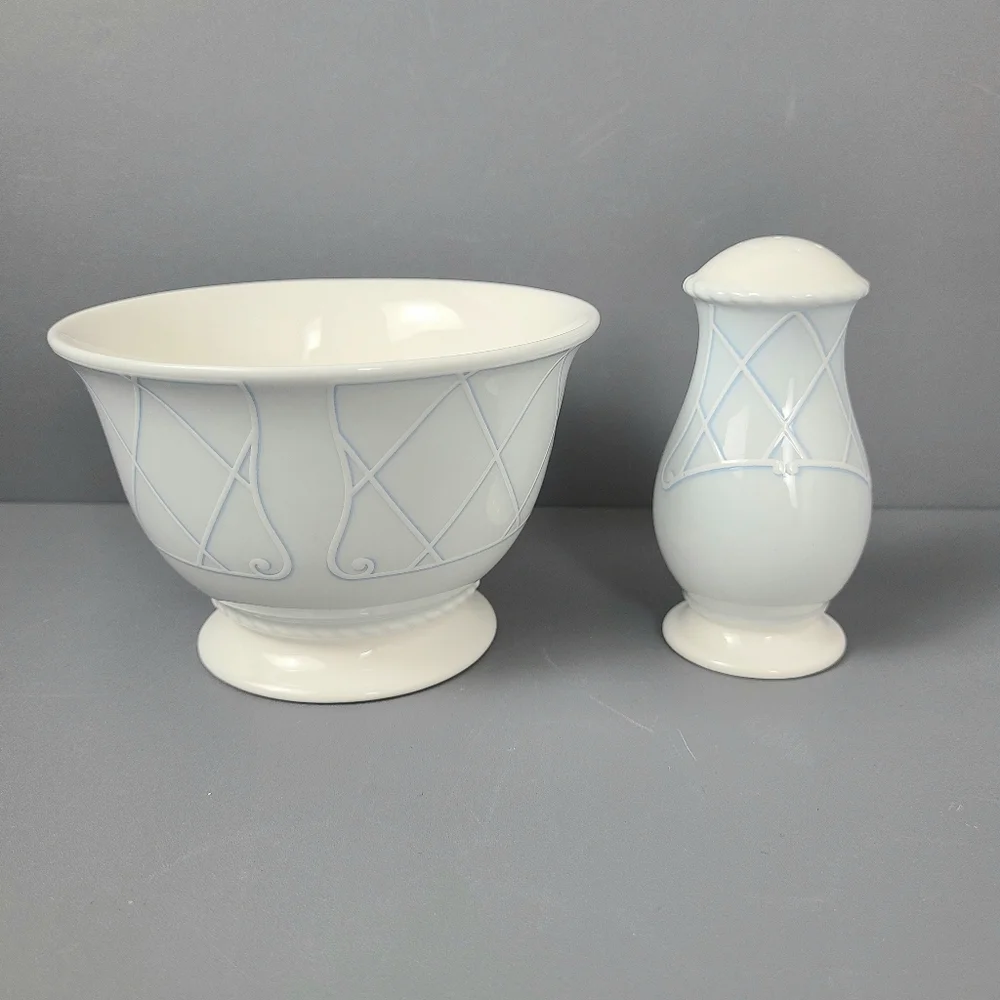 Lenox Swedish Lodge Collection Sugar Bowl Salt Shaker Vintage Set